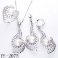 Factory Wholesale 925 Sterling Silver Pearl Jewelry Set.